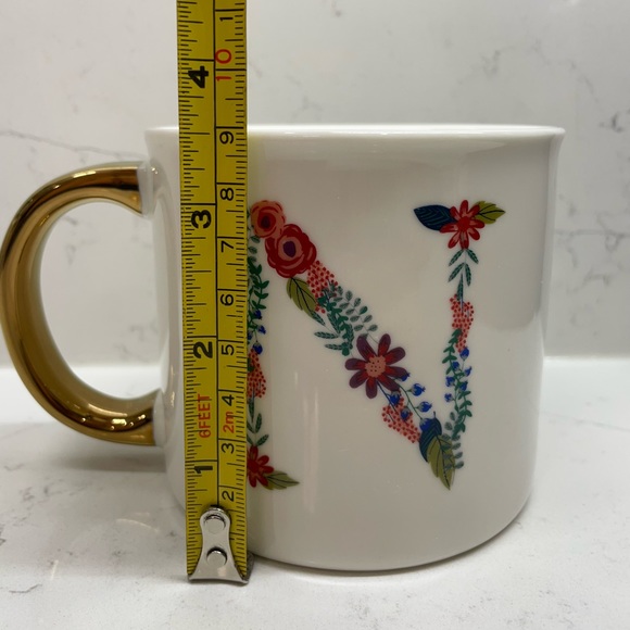*NEW* Opalhouse Porcelain coffee cup / mug Monogram letter “N” floral with gold - Picture 7 of 8